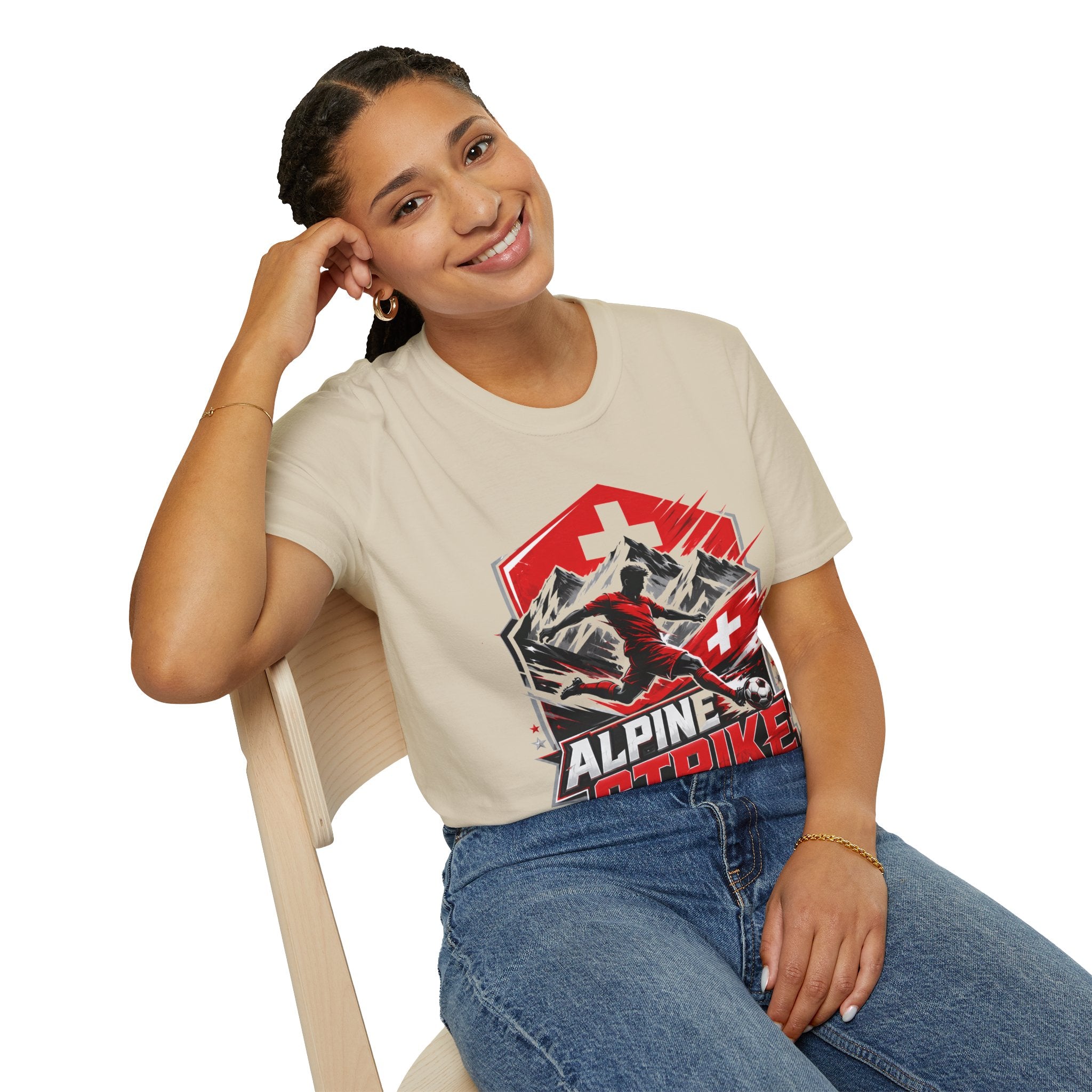 Switzerland Alpine Strike T‑Shirt – Swiss Mountain Ski & Snowboard Graphic