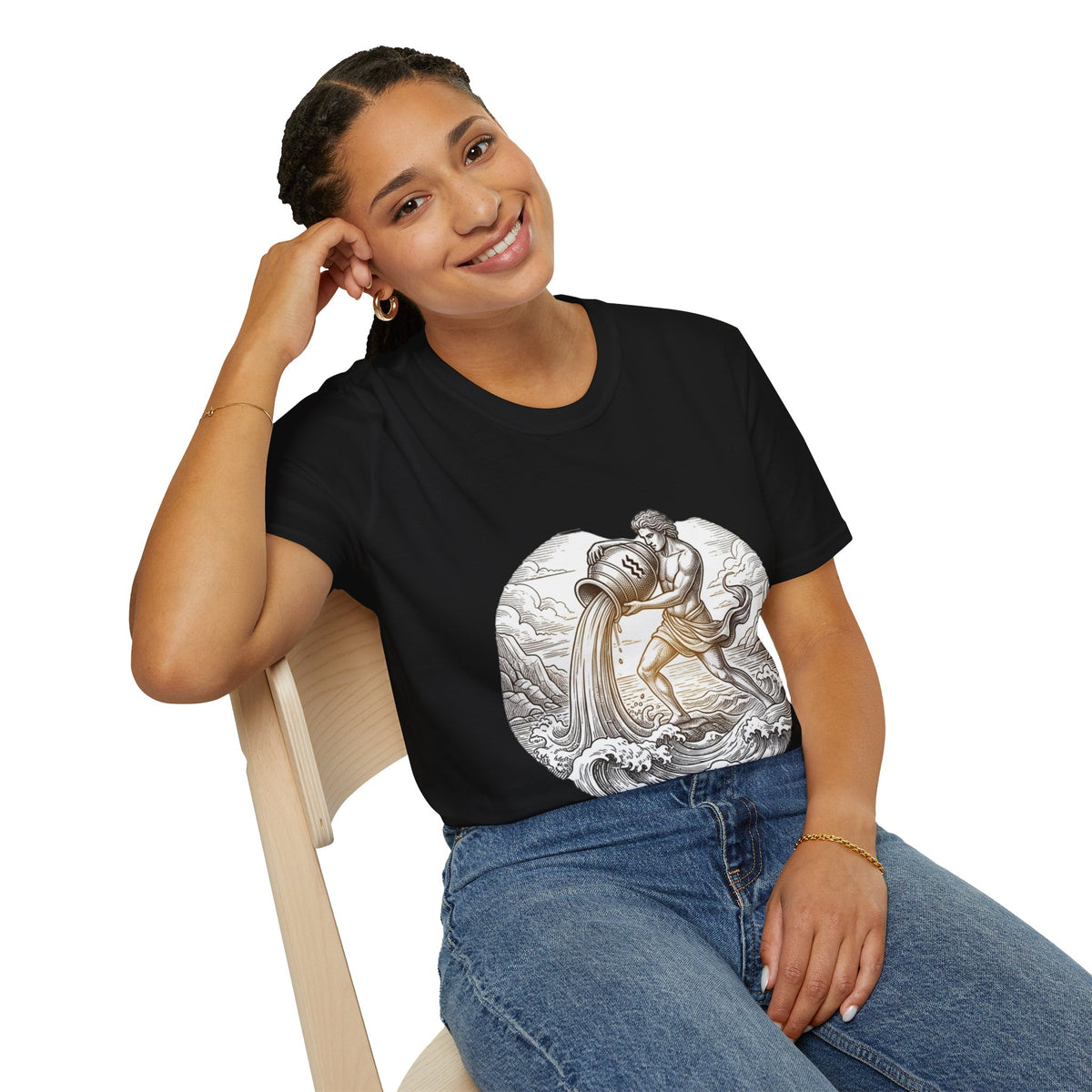 Aquarius Zodiac T-Shirt — Vintage Water Bearer Astrology Tee