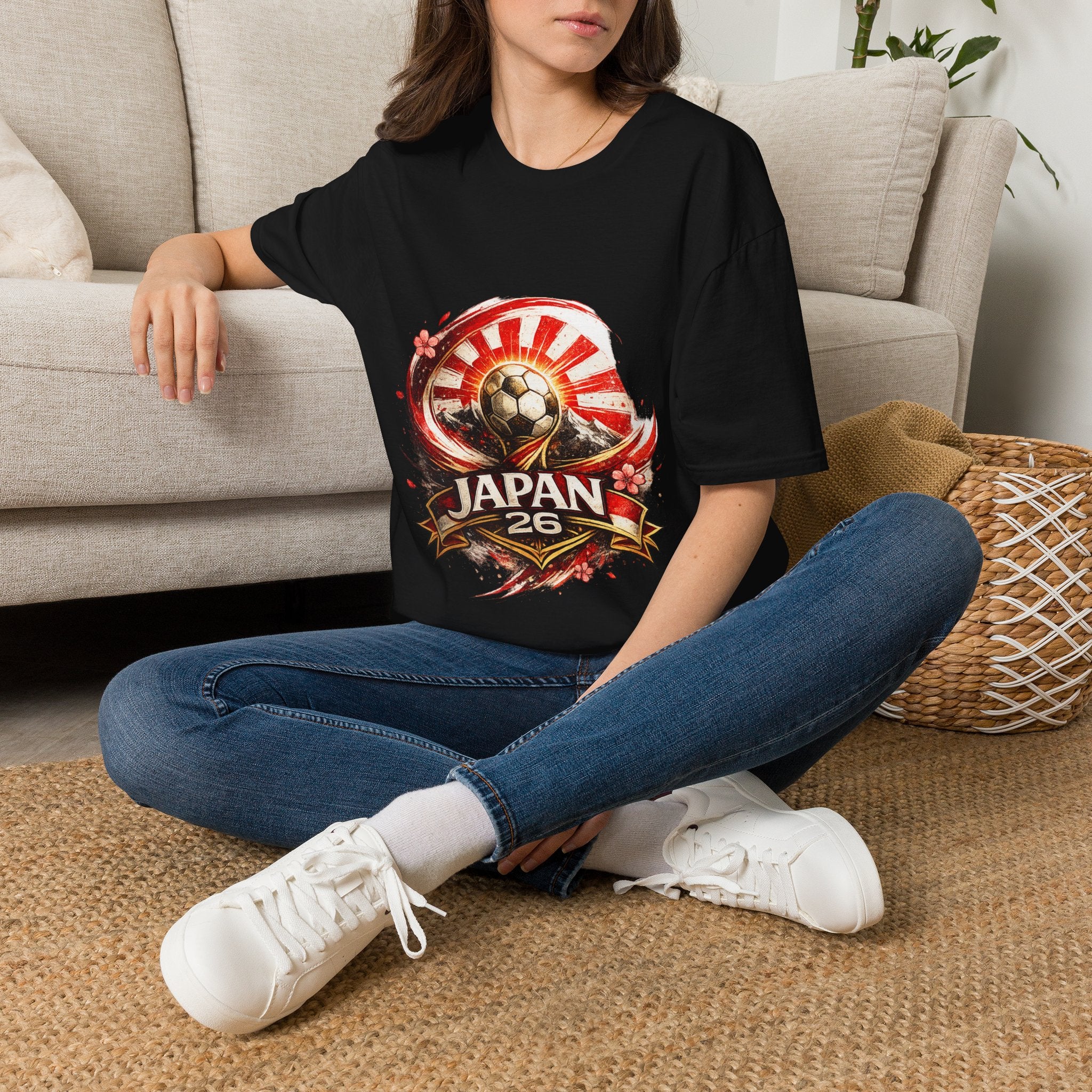 Japan Soccer T‑Shirt — Rising Sun Football Graphic