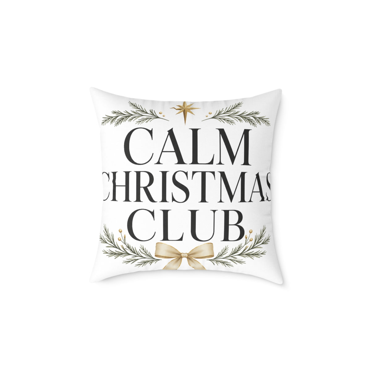 Christmas Calm Christmas Club Holiday Throw Pillow