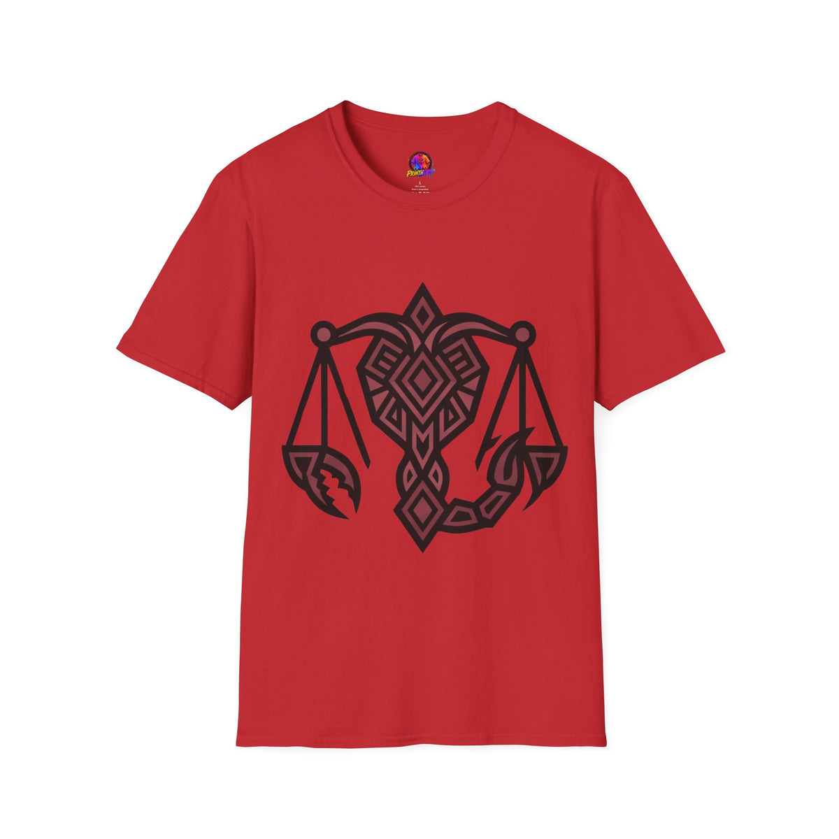 Libra Scales Graphic T‑Shirt — Tribal Zodiac Balance Design