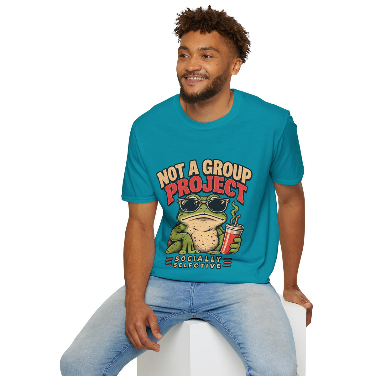 Not a Group Project Frog T-Shirt — "Socially Selective" Funny Introvert Tee
