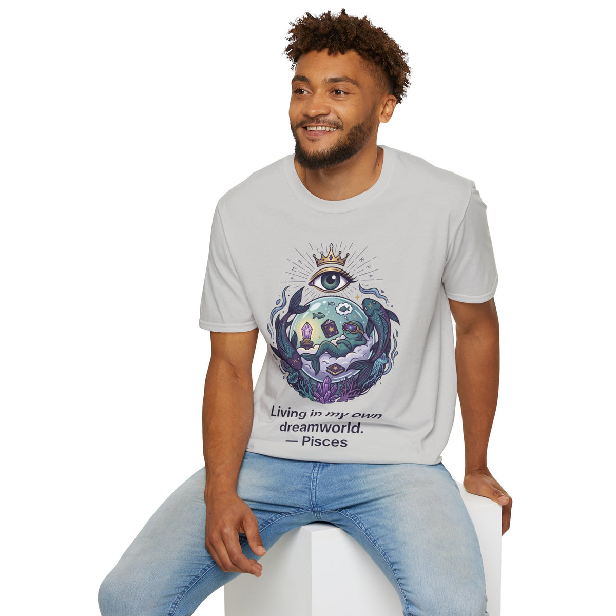 Pisces Dreamworld T-Shirt — "Living in My Own Dreamworld" Mystic Zodiac Tee
