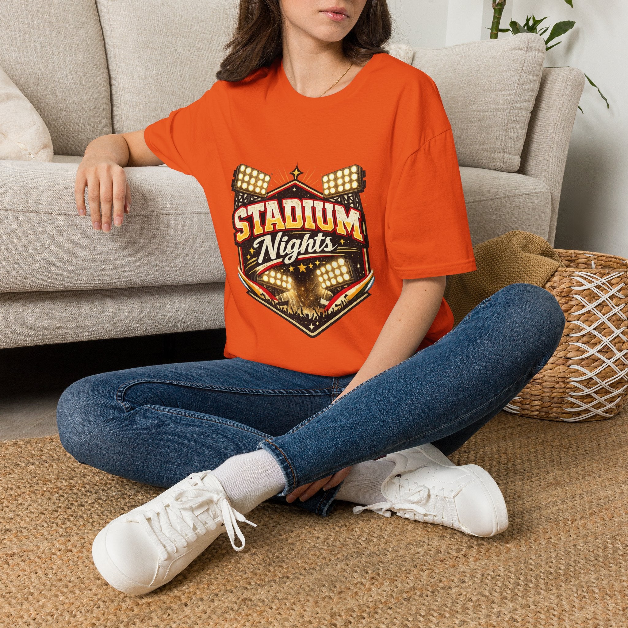 Stadium Nights T-Shirt — Vintage Sports Lights Graphic Tee