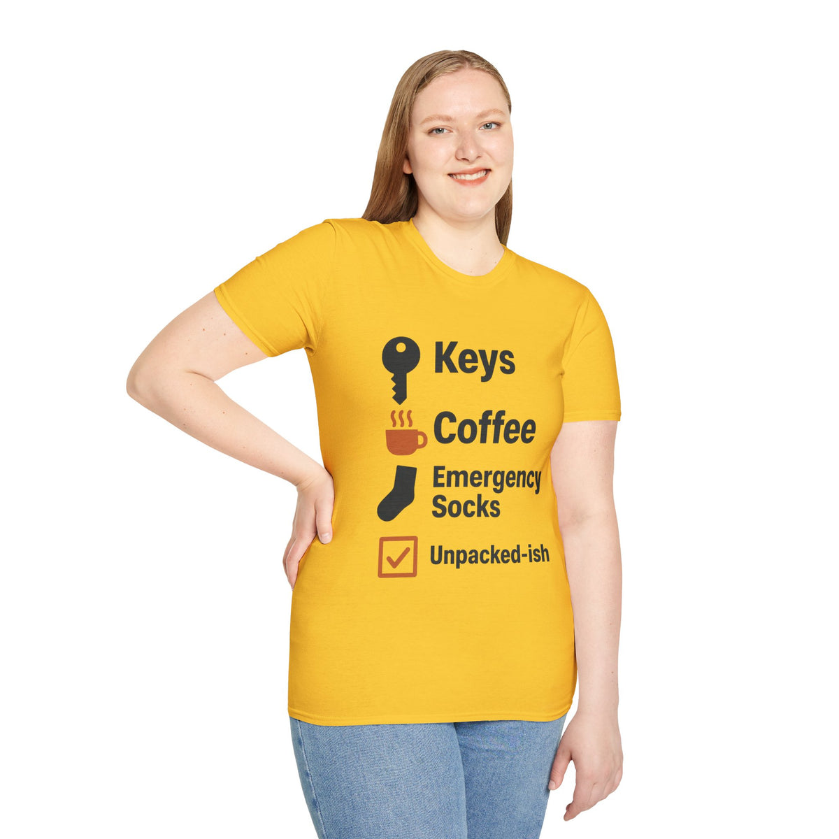 Keys, Coffee, Phone, Wallet Checklist T-Shirt — Minimal Daily Essentials Graphic Tee - Trending Now - August 2026