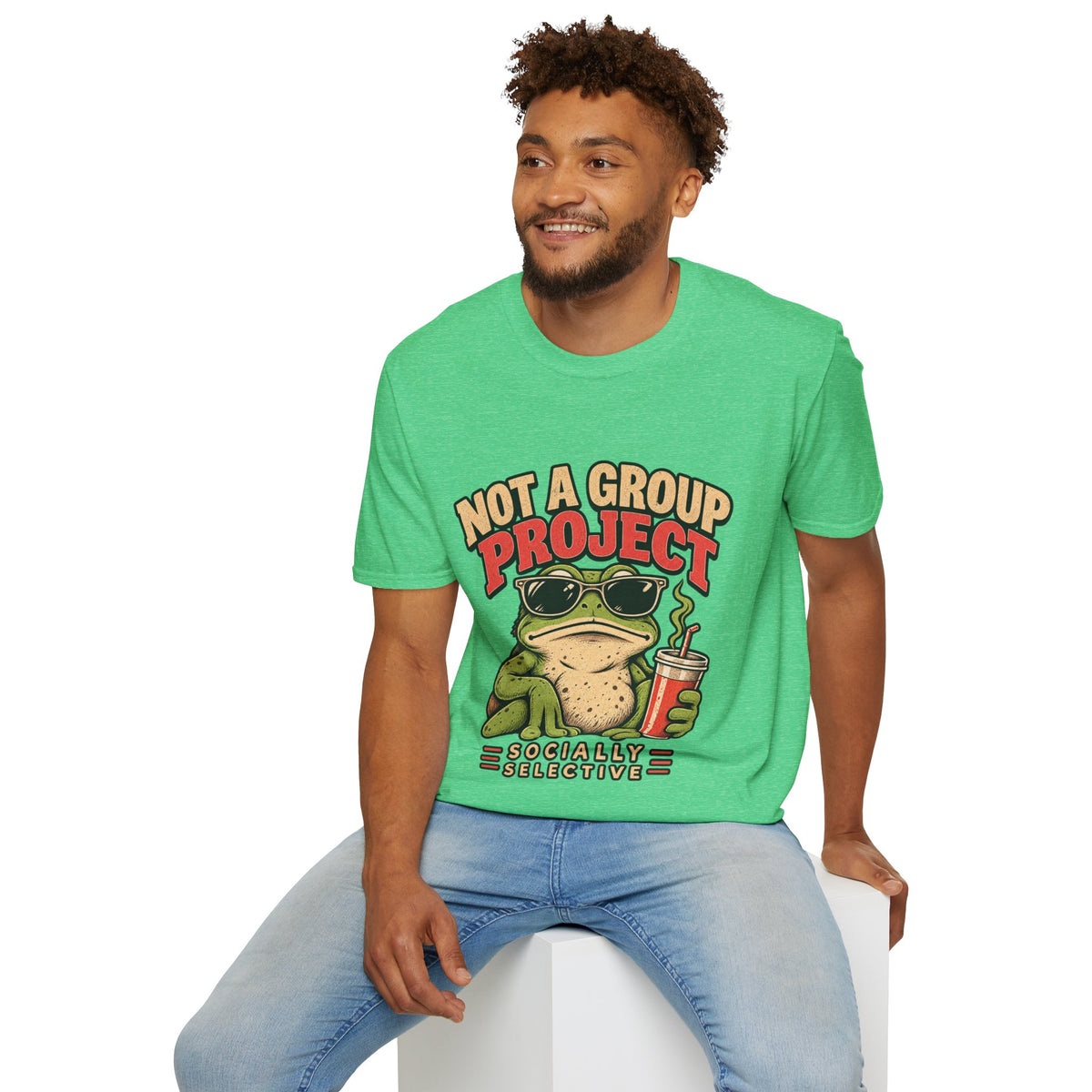 Not a Group Project Frog T-Shirt — "Socially Selective" Funny Introvert Tee