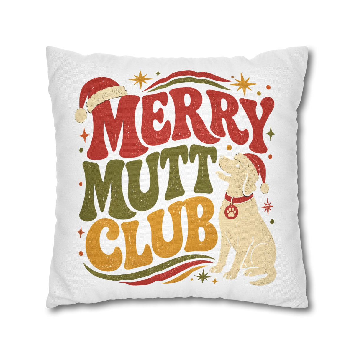 Merry Mutt Club Christmas Pillowcase Modern Day Christmas