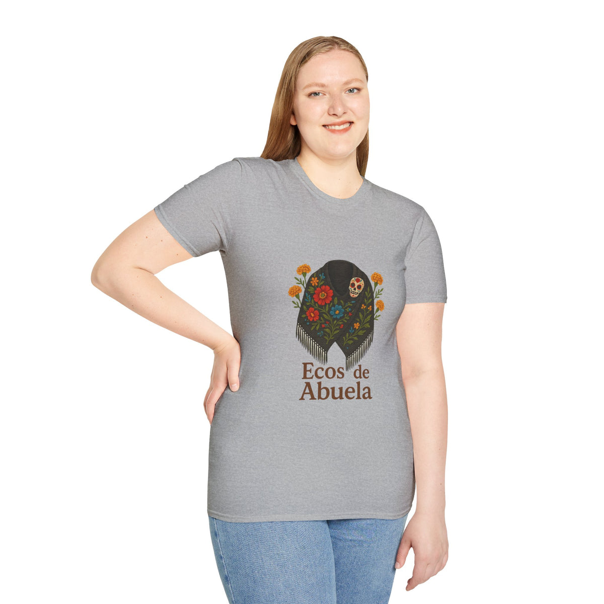 'Ecos de Abuela' Floral Graphic T-Shirt — Spanish Grandma Gift - Trending Now - October 2026