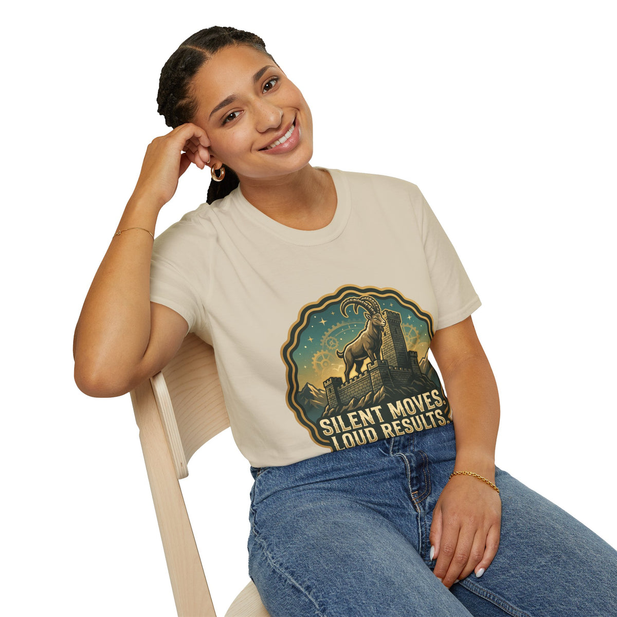 Capricorn Energy T-Shirt — "Silent Moves, Loud Results" Zodiac Tee