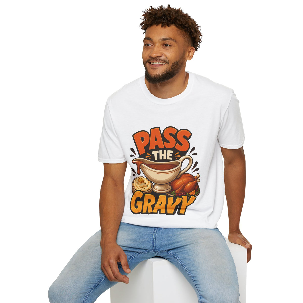 Thanksgiving T-Shirt Pass the Gravy T-Shirt — Funny Thanksgiving Turkey Dinner Tee