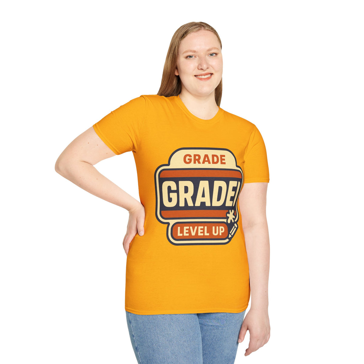 Grade Up Retro Badge T‑Shirt — "GRADE! LEVEL UP" Gamer Teacher Gift - Trending Now - August 2026