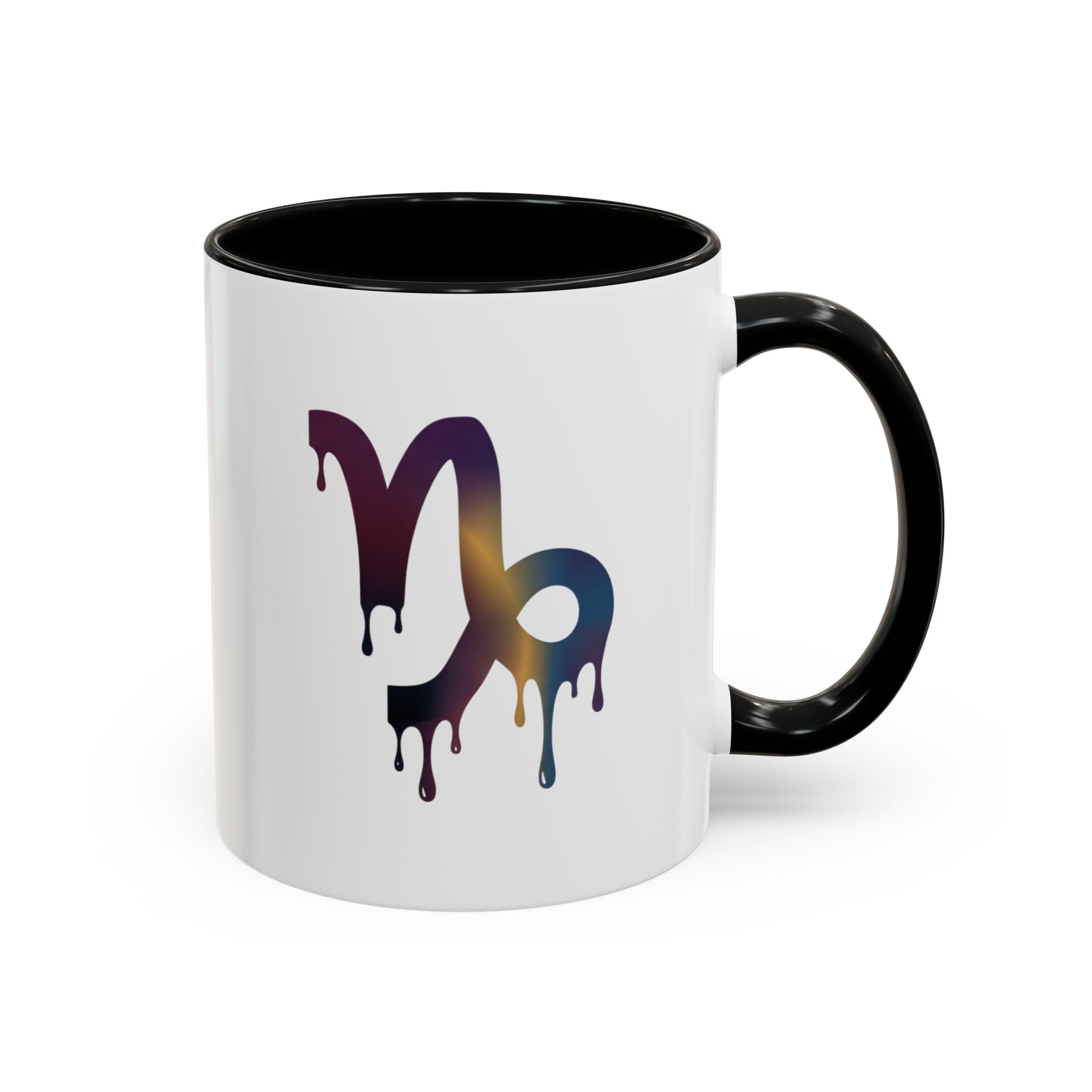 Capricorn Drip Accent Coffee Mug — Zodiac Symbol Gradient