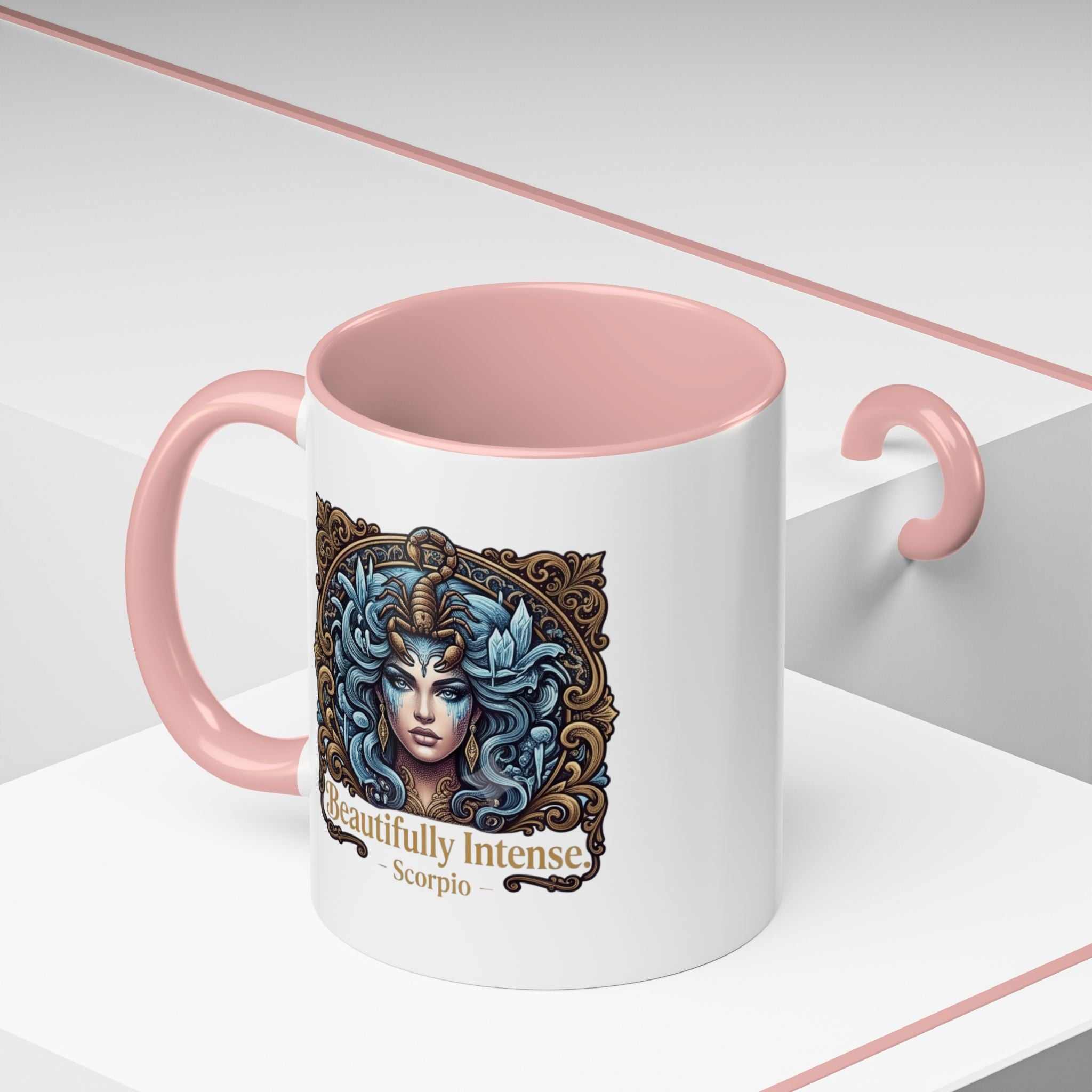 Scorpio Accent Coffee Mug — "Beautifully Intense" Zodiac Design (11/15oz)