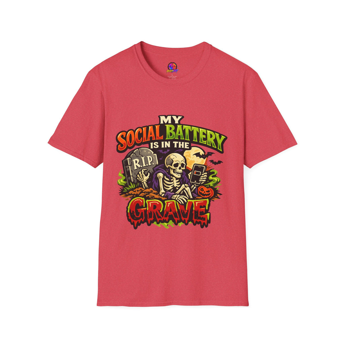 Halloween My Social Battery Unisex Softstyle T-Shirt
