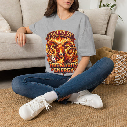 Fueled By Fire & Aries Energy T-Shirt — Zodiac Ram Graphic Tee