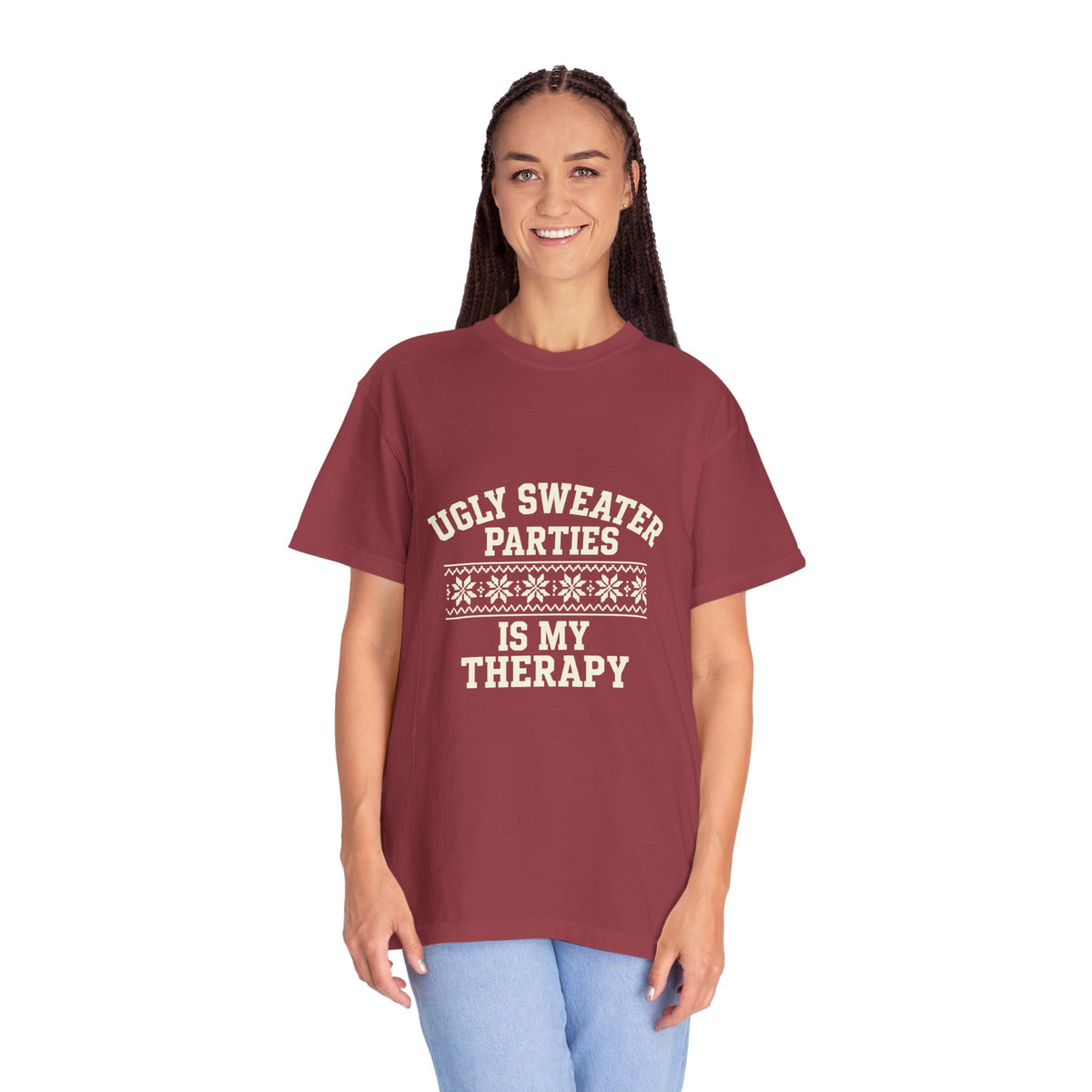 Ugly Sweater Parties Is My Therapy T-Shirt - Trending Now - October 2026