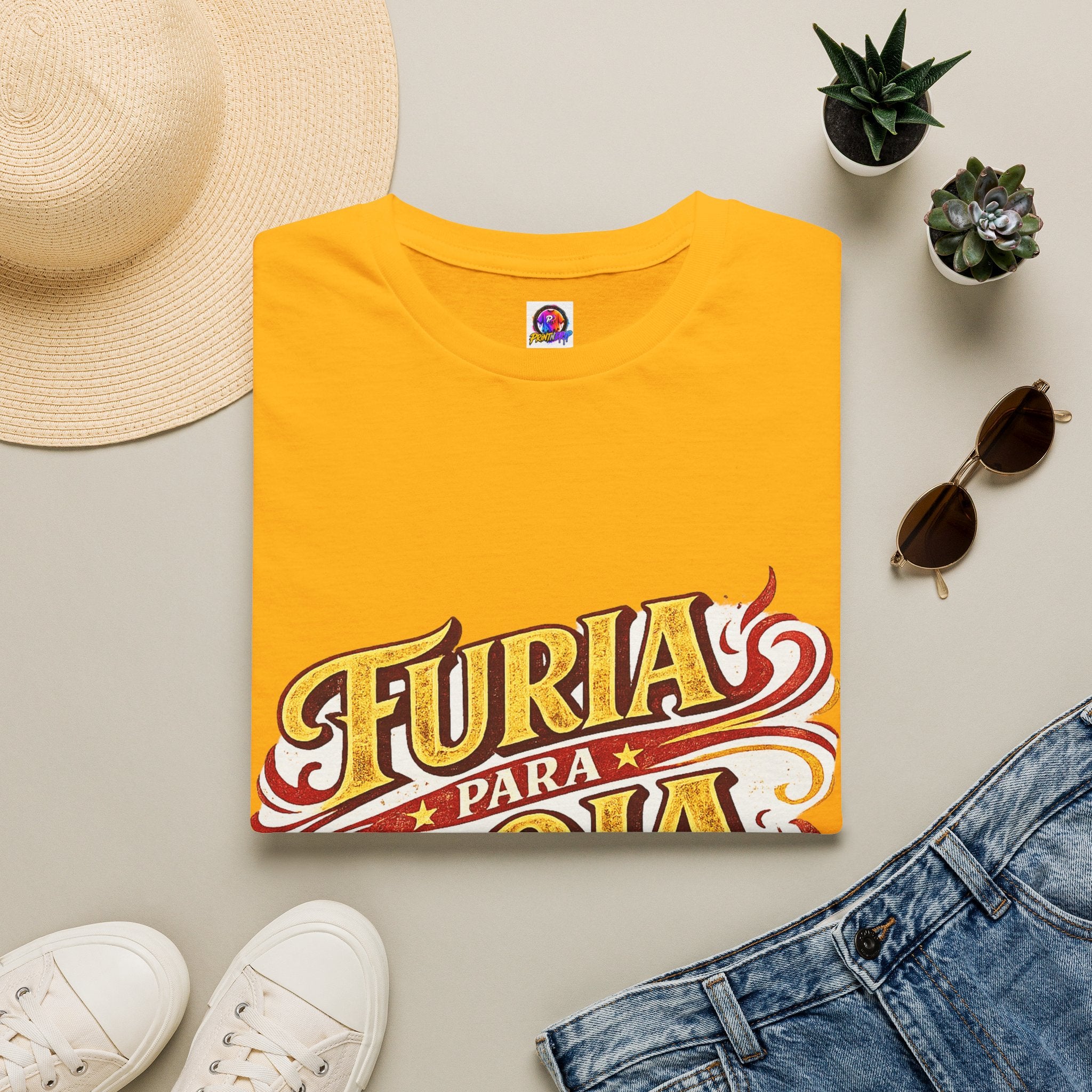 Spain Furia Para Roja T-Shirt — Vintage Flame Spanish Pride Soccer Tee