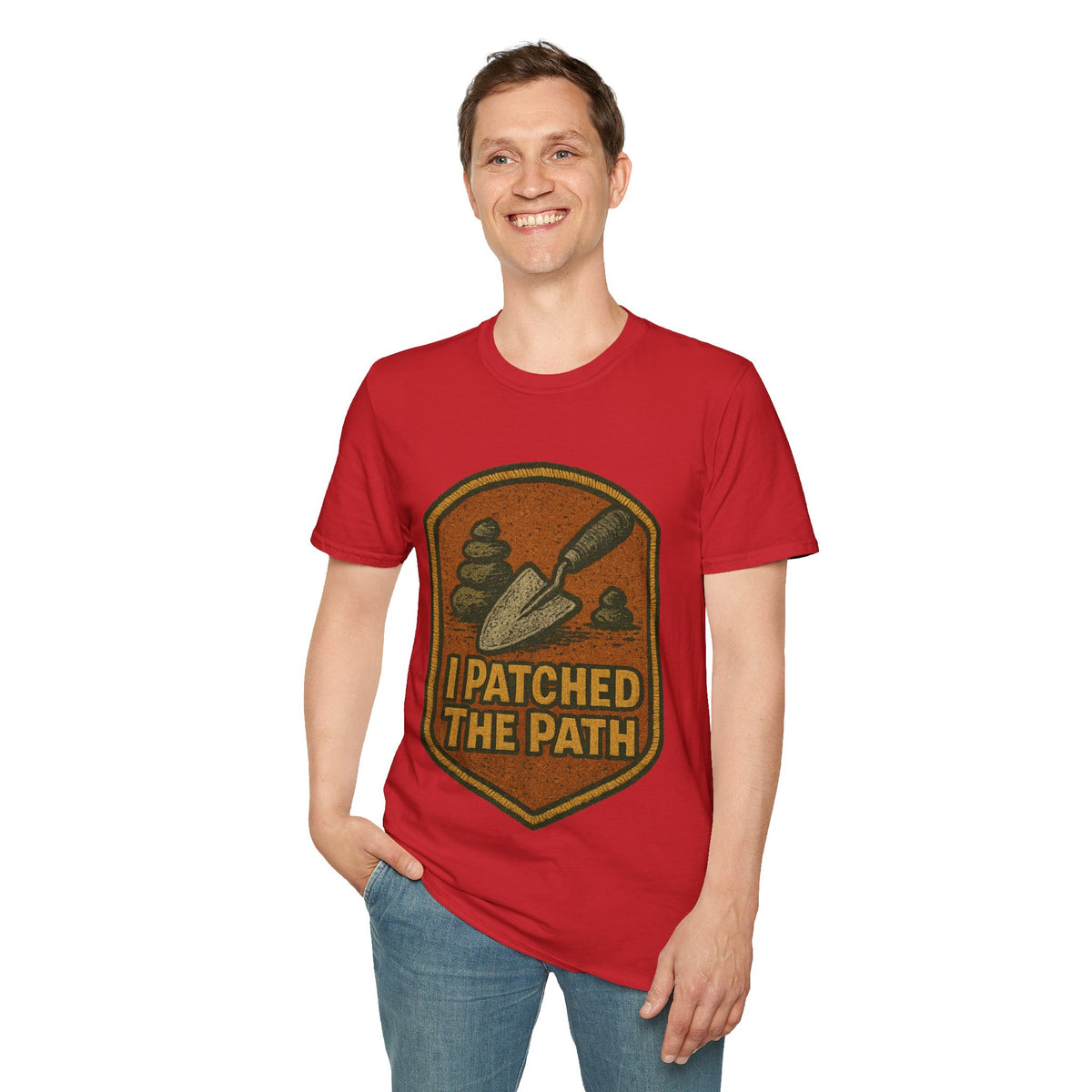 I Patched The Path Vintage Shield Badge T-Shirt, Retro Outdoor Hiking Trail Tee - Trending Now - September 2026