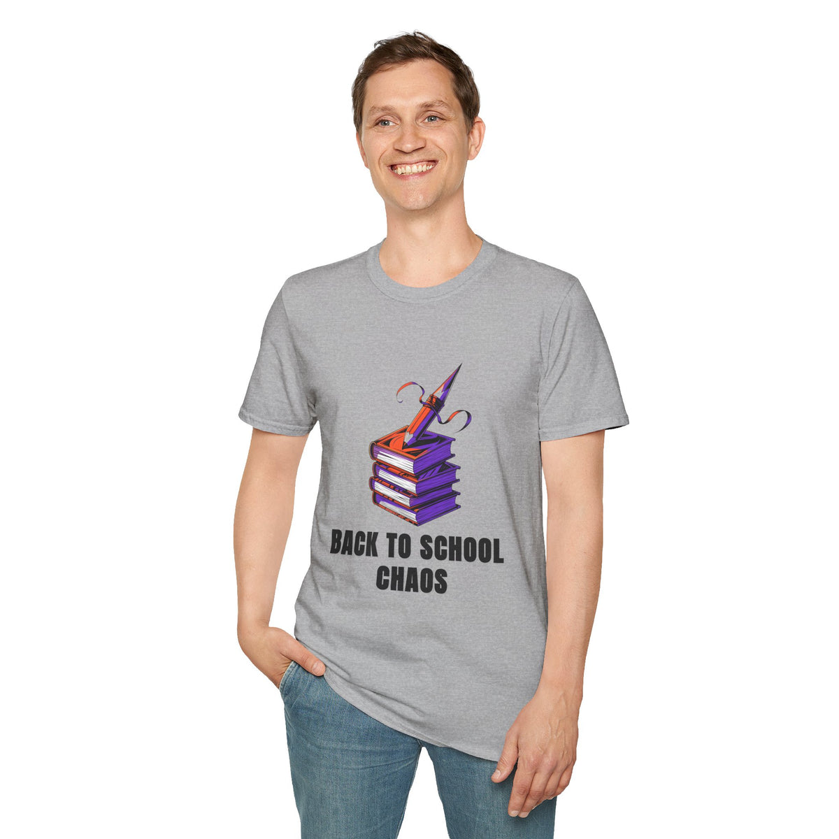 Back to School Chaos T-Shirt — Cute Stacked Books & Pencil Design - Trending Now - August 2026