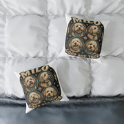 Personalized Dog Pillow  Milo Bailey Dog Dad Mom— 'Milo' Retro Pet Portrait Cushion (Good Boy Tour Design)