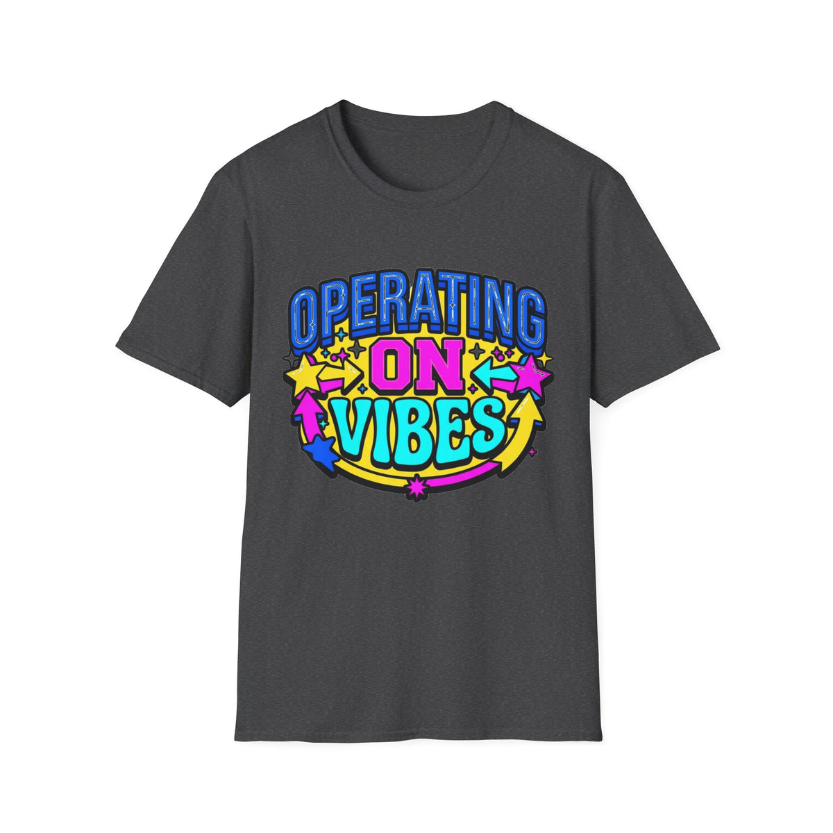 Operating On Good Vibes T-Shirt — Retro Rainbow Positive Energy Tee - Trending Now - August 2026