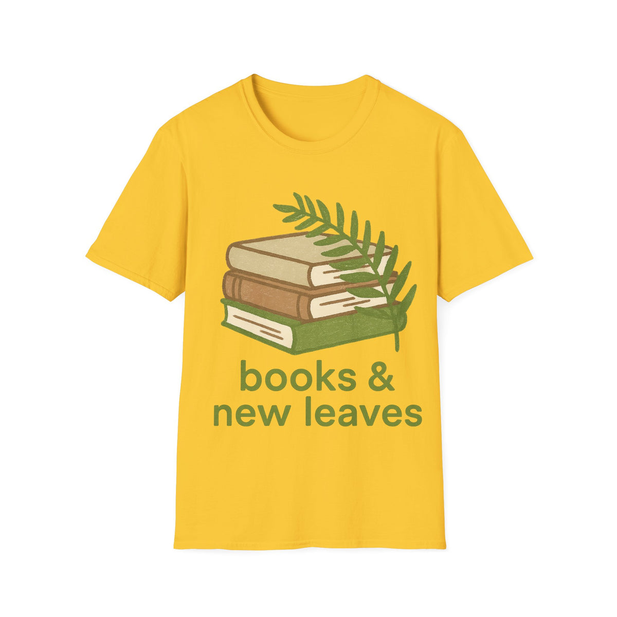 Books & New Leaves T-Shirt — Botanical Book Lover Tee - Trending Now - September 2026
