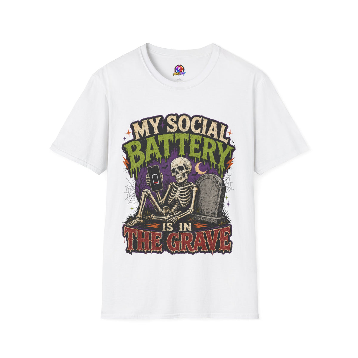 Halloween My Social Battery Unisex Softstyle T-Shirt