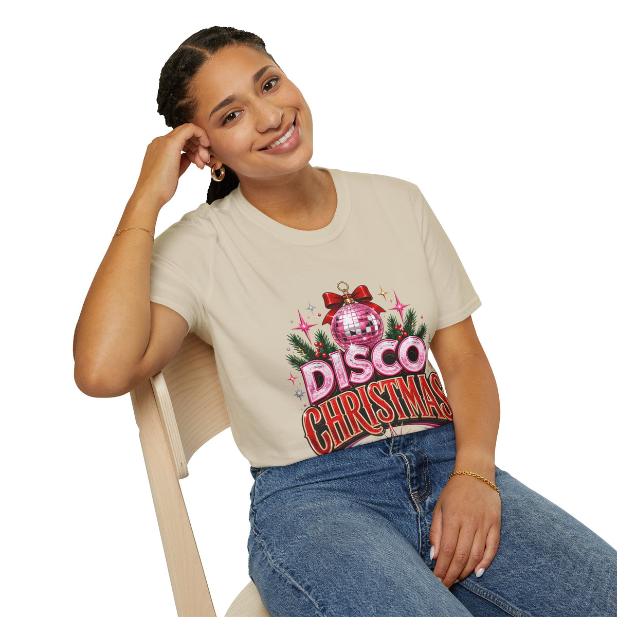 Disco Christmas T-Shirt — Retro Glitter Ornament Holiday Tee
