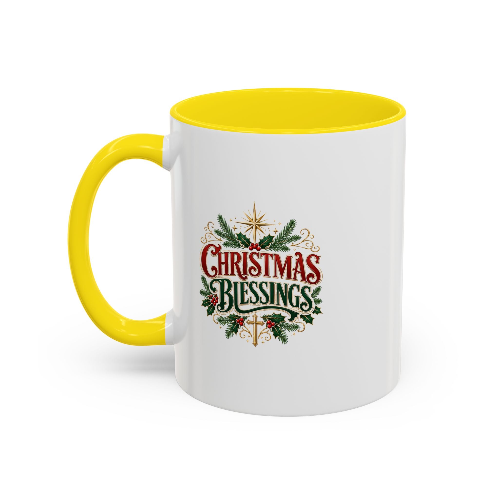 Christmas Blessings Accent Coffee Mug – Festive Holiday Tea & Coffee Cup