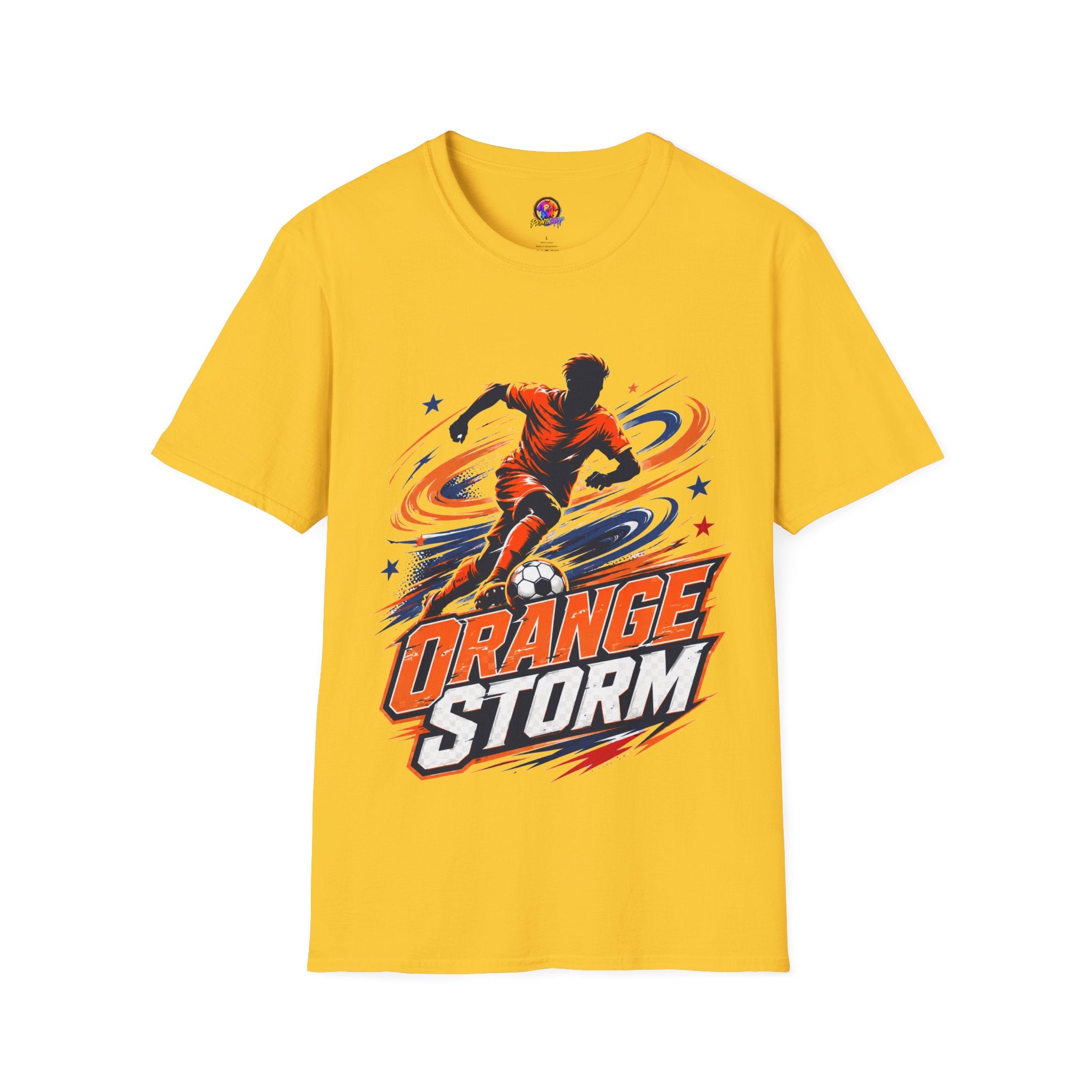 Netherlands Orange Storm Soccer T-Shirt — Dynamic Player Graphic Tee