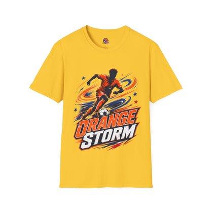 Netherlands Orange Storm Soccer T-Shirt — Dynamic Player Graphic Tee