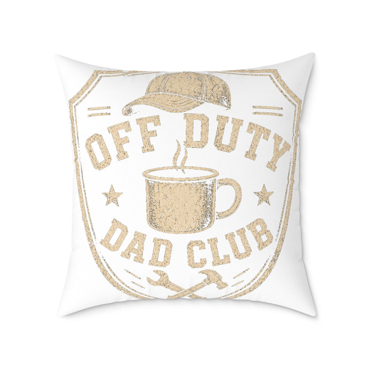 Off Duty Dad Club Throw Pillow  Milo Bailey Dog Dad Mom— Square Poly Canvas Decorative Pillow for Father’s Day