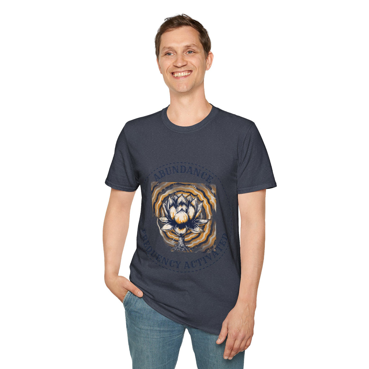 Abundance Frequency Activated Lotus Badge Tee - Spiritual Manifestation Graphic T-Shirt - Trending Now - September 2026