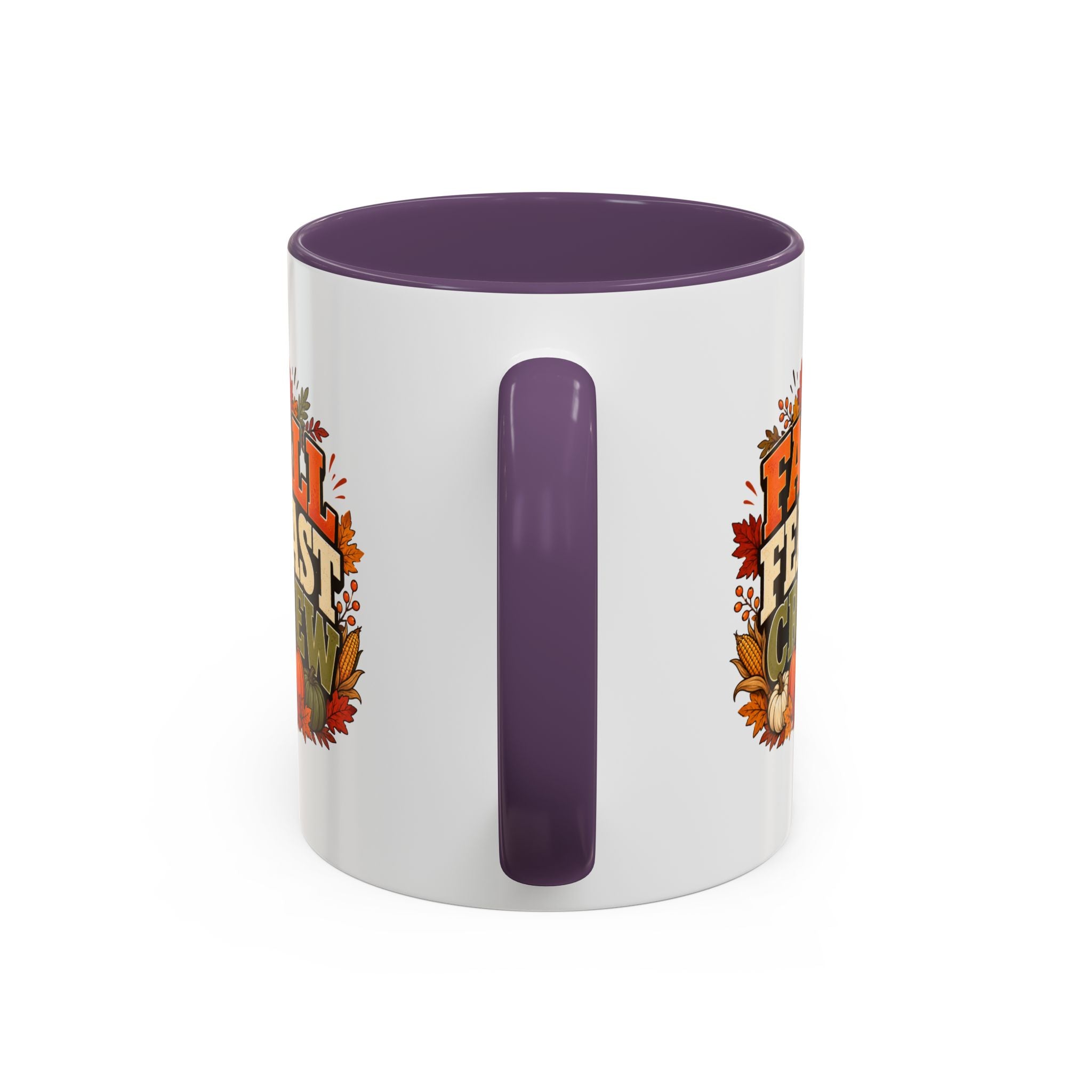 Thanksgiving Mug Fall Feast Crew Coffee Mug — Autumn Pumpkin & Leaves Accent Mug