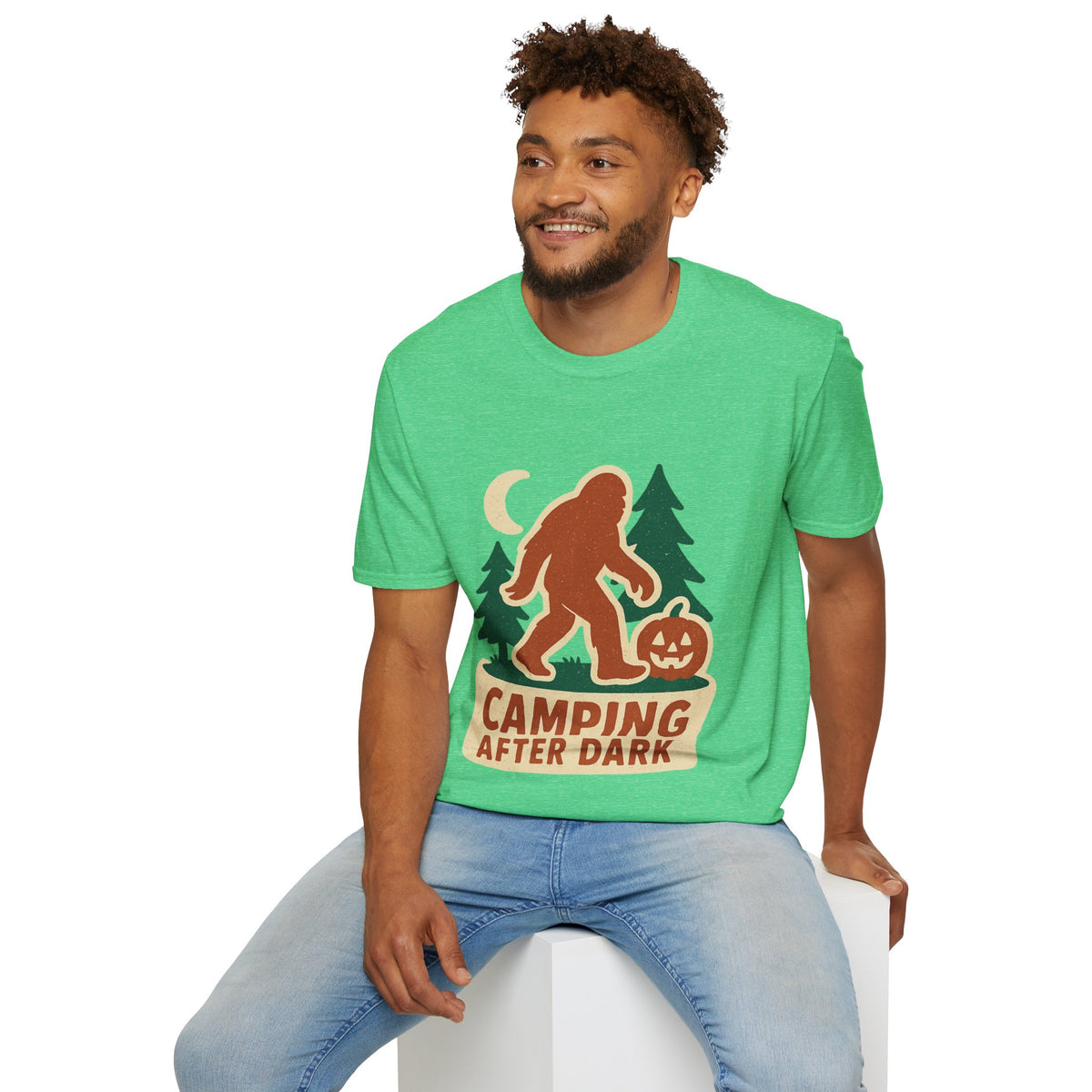 Camping After Dark T‑Shirt — Retro Bigfoot Camp Graphic Tee - Trending Now - August 2026