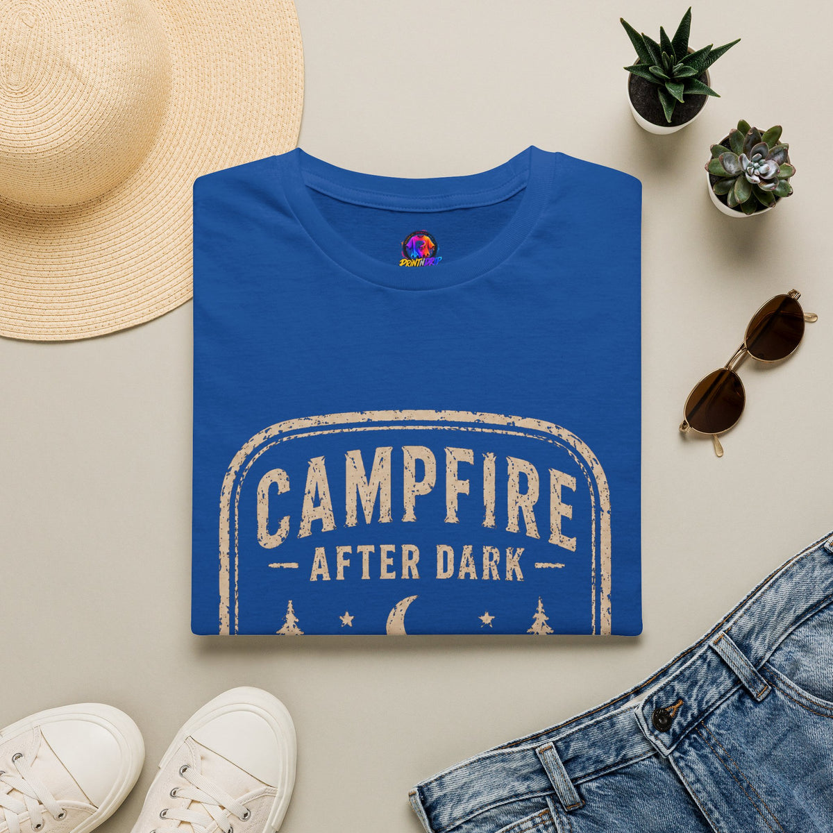 Campfire After Dark T-Shirt — Vintage Camping Graphic Tee