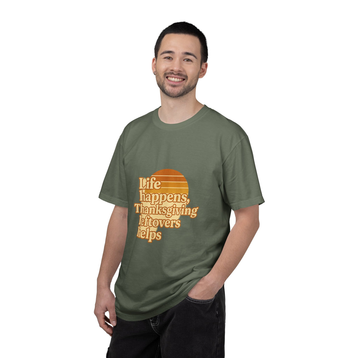 Thanksgiving Leftovers T-Shirt — “Life Happens, Thanksgiving Leftovers Helps” Retro Tee - Trending Now - October 2026