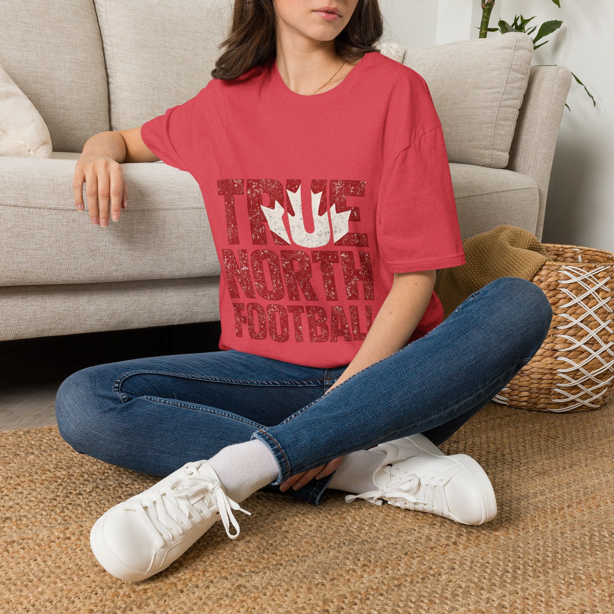 Canada True North Football T-Shirt — Vintage Canadian Leafs Sports Tee