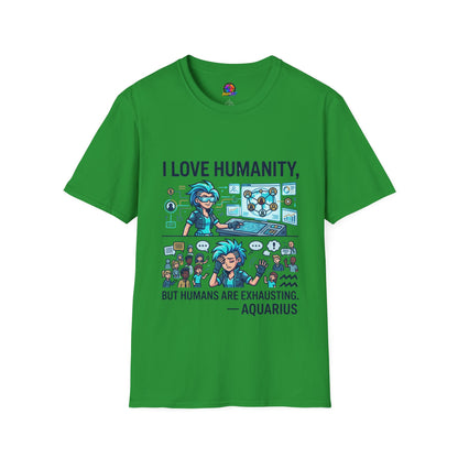 I Love Humanity, But Humans Are Exhausting - Funny Sci‑Fi T‑Shirt