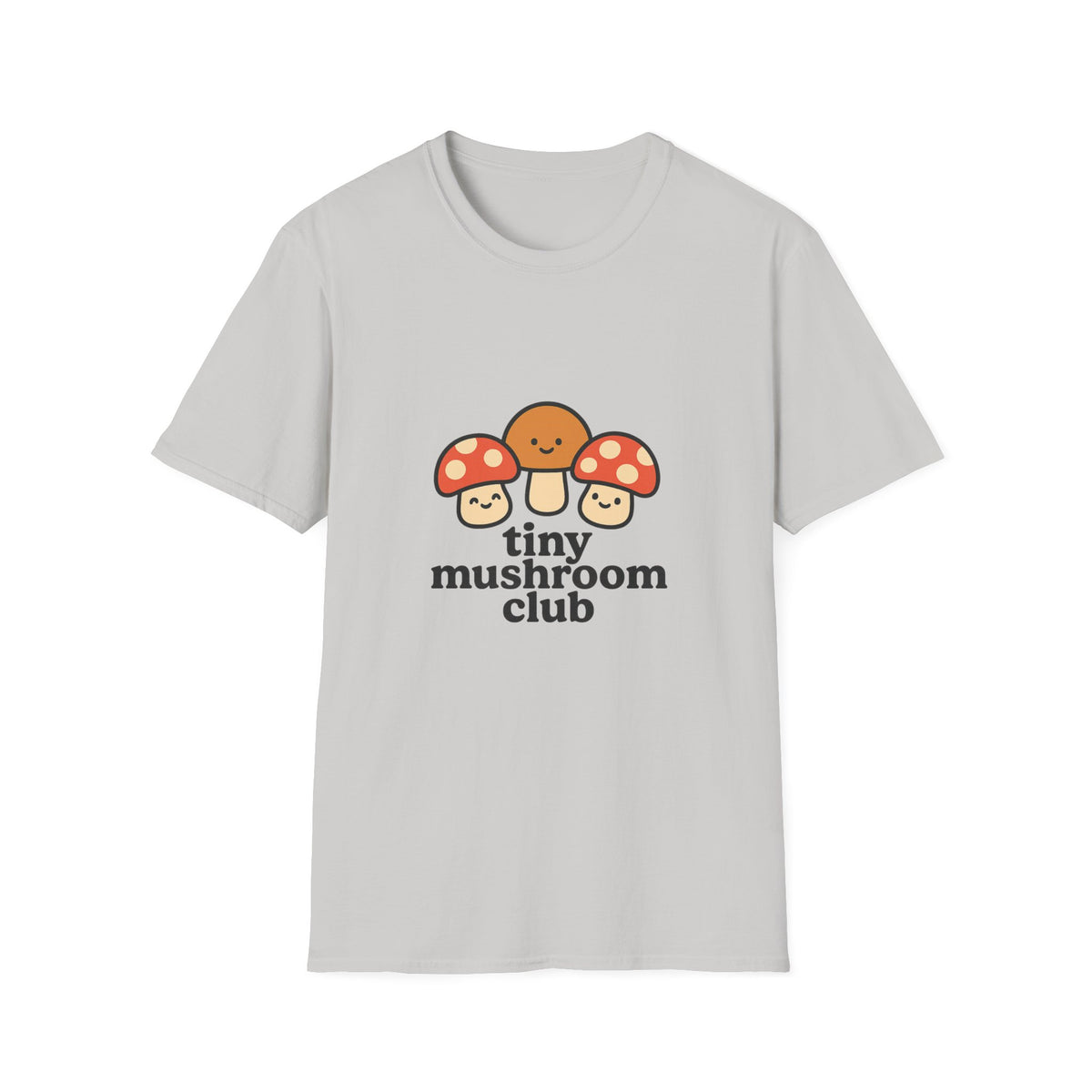 Cute Mushroom Trio T-Shirt — Smiling Toadstool Graphic Tee - Trending Now - August 2026