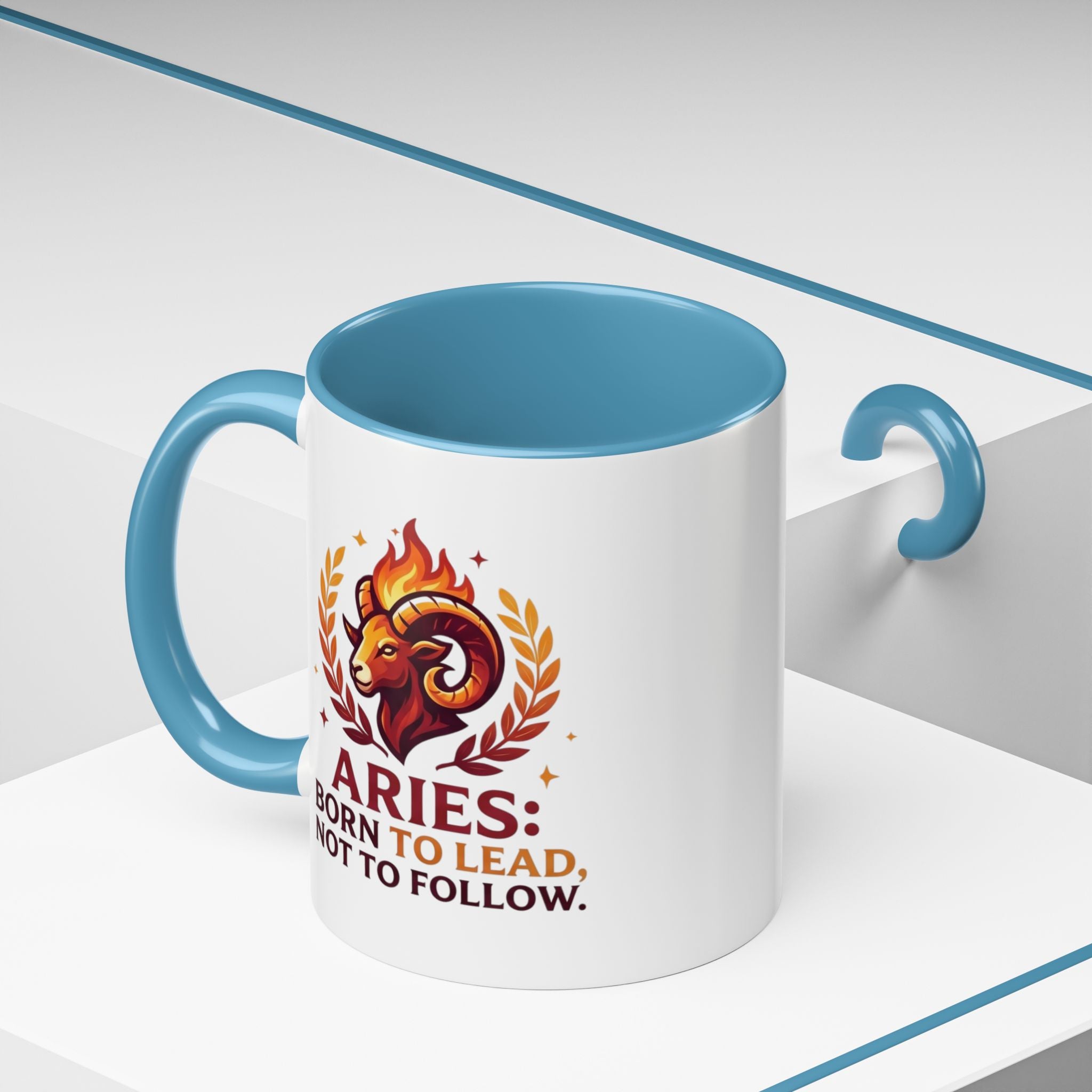 Aries Coffee Mug — "Aries: Born to Lead, Not to Follow" Zodiac Astrology Gift