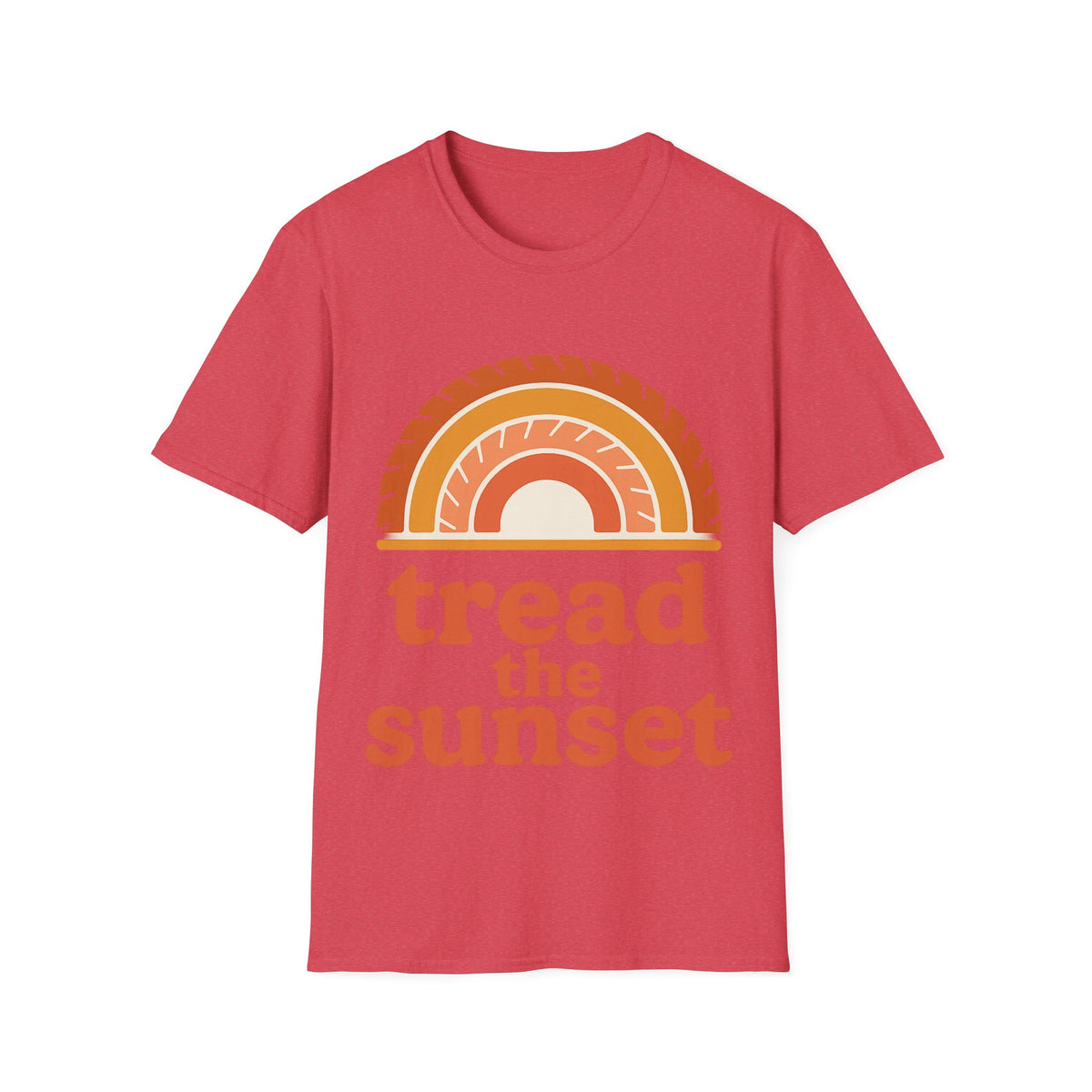 Tread The Sunset Boho Rainbow T-Shirt, Retro Wanderlust Hiking Outdoor Graphic Tee - Trending Now - September 2026