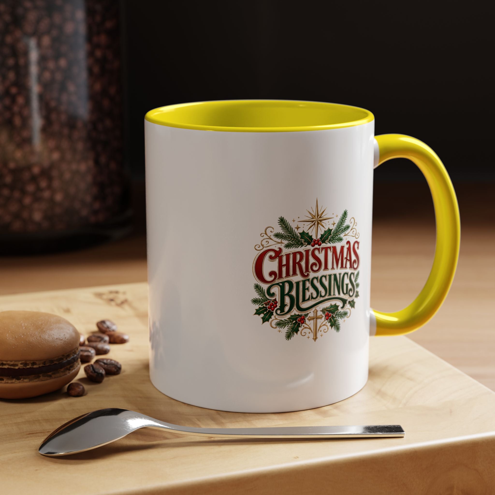 Christmas Blessings Accent Coffee Mug – Festive Holiday Tea & Coffee Cup