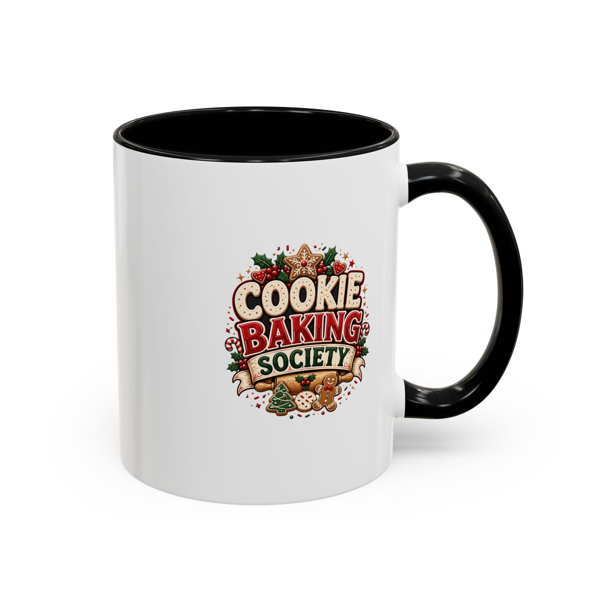Cookie Baking Society Accent Coffee Mug — Holiday Baking Ceramic Mug