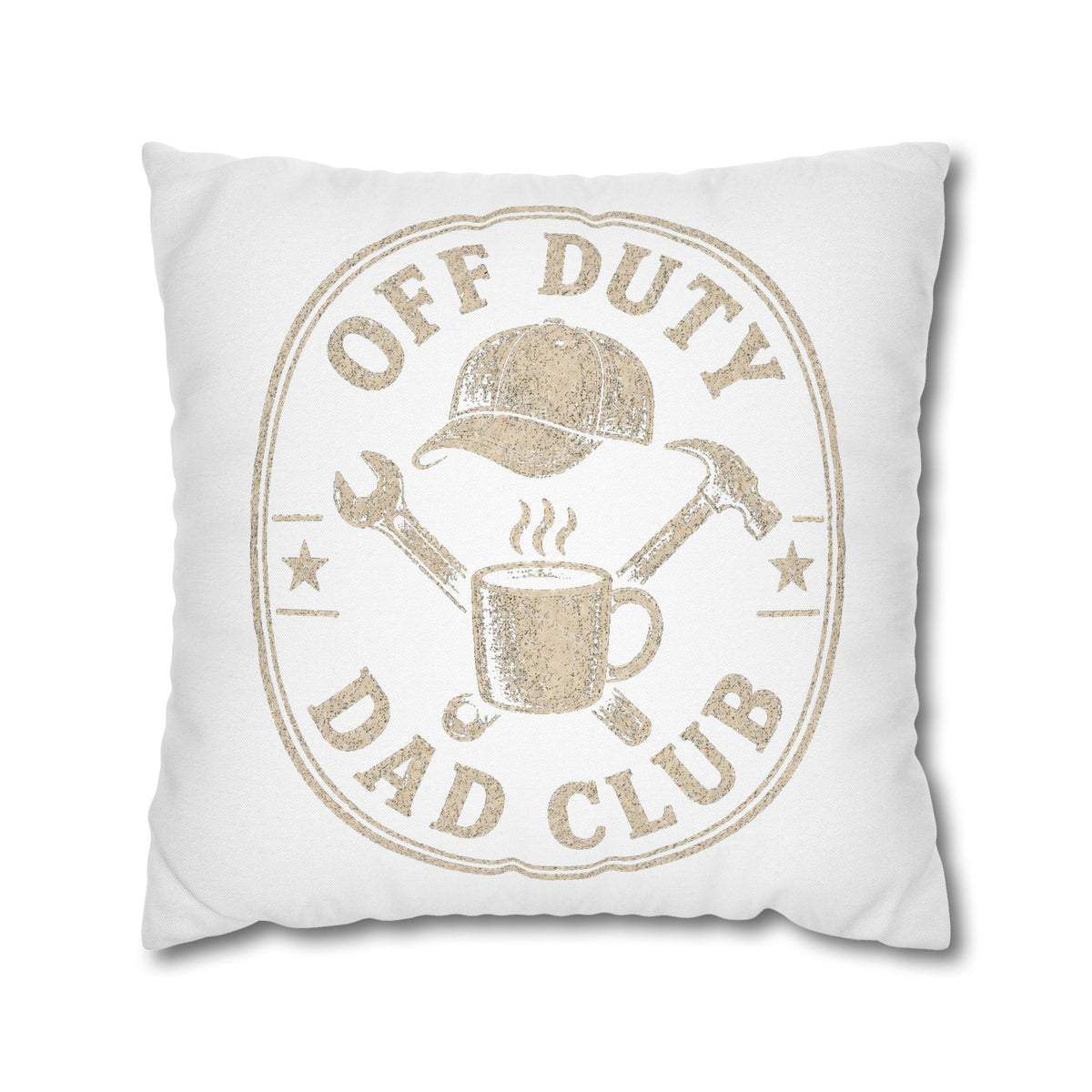 Off Duty Dad Club Pillowcase — Decorative Throw Pillow Cover for Father’s Day Milo Bailey Dog Dad Mom