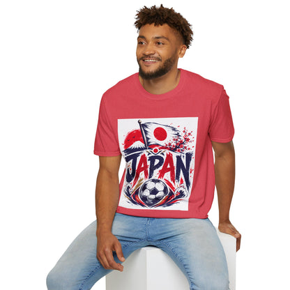 Japan Soccer T-Shirt — Japanese Flag & Cherry Blossom Football Graphic