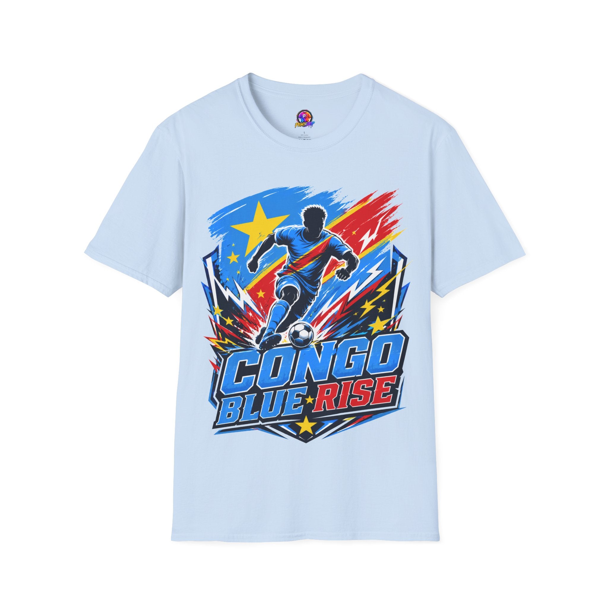 Congo Soccer T-Shirt — Congo Blue Rise Football Fan Tee