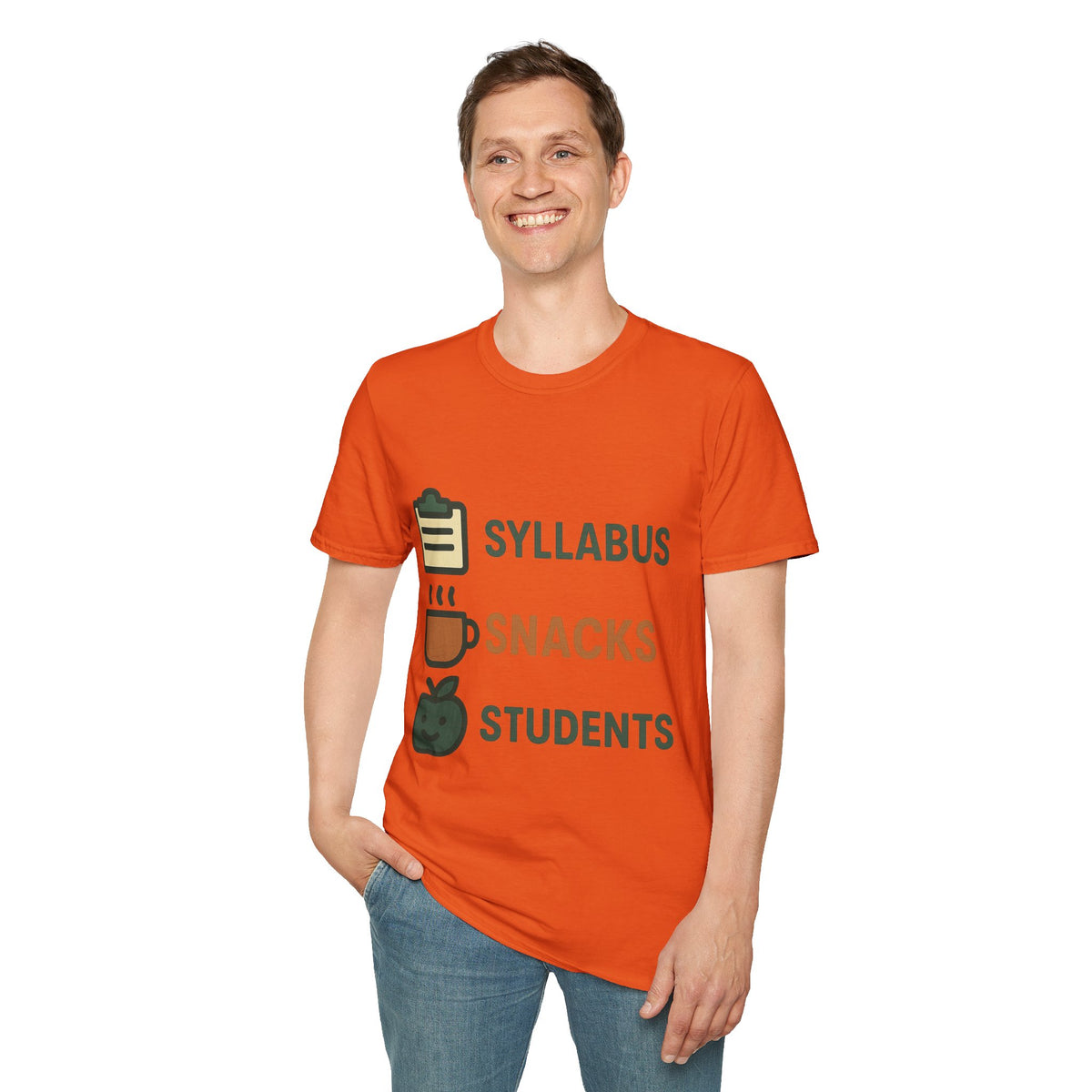 Syllabus Snacks Students Graphic Tee — Funny Teacher & Student Back-to-School T-Shirt - Trending Now - August 2026