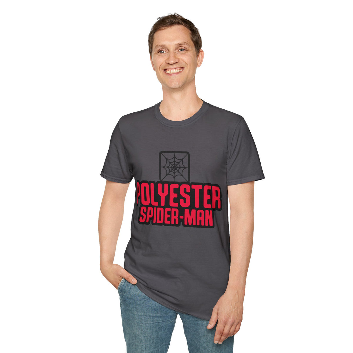 Spider-Man Polyester Graphic Tee — Bold Retro Logo Spiderweb T-Shirt - Trending Now - August 2026