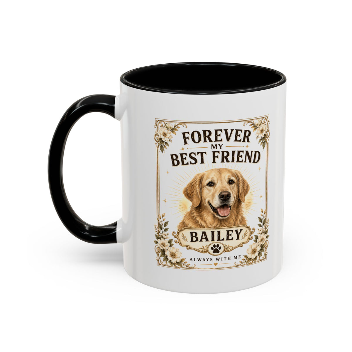 Milo Bailey Dog Dad Mom Forever My Best Friend Dog Mug — Personalized Golden Retriever Coffee Cup